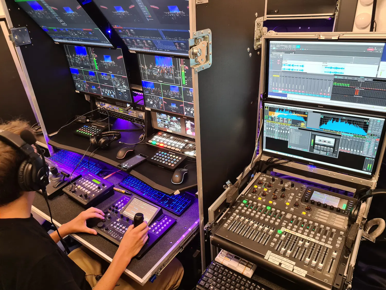 R&eacute;gie 8 cam&eacute;ras avec poste r&eacute;alisateur et op&eacute;rateur